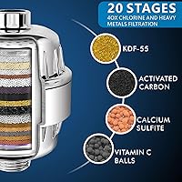 Vista 7 de Voolan Juego de cabezal de ducha filtrado, ducha de lluvia de alta presión con cabezal de ducha de mano, soporte autoadhesivo/manguera de 59