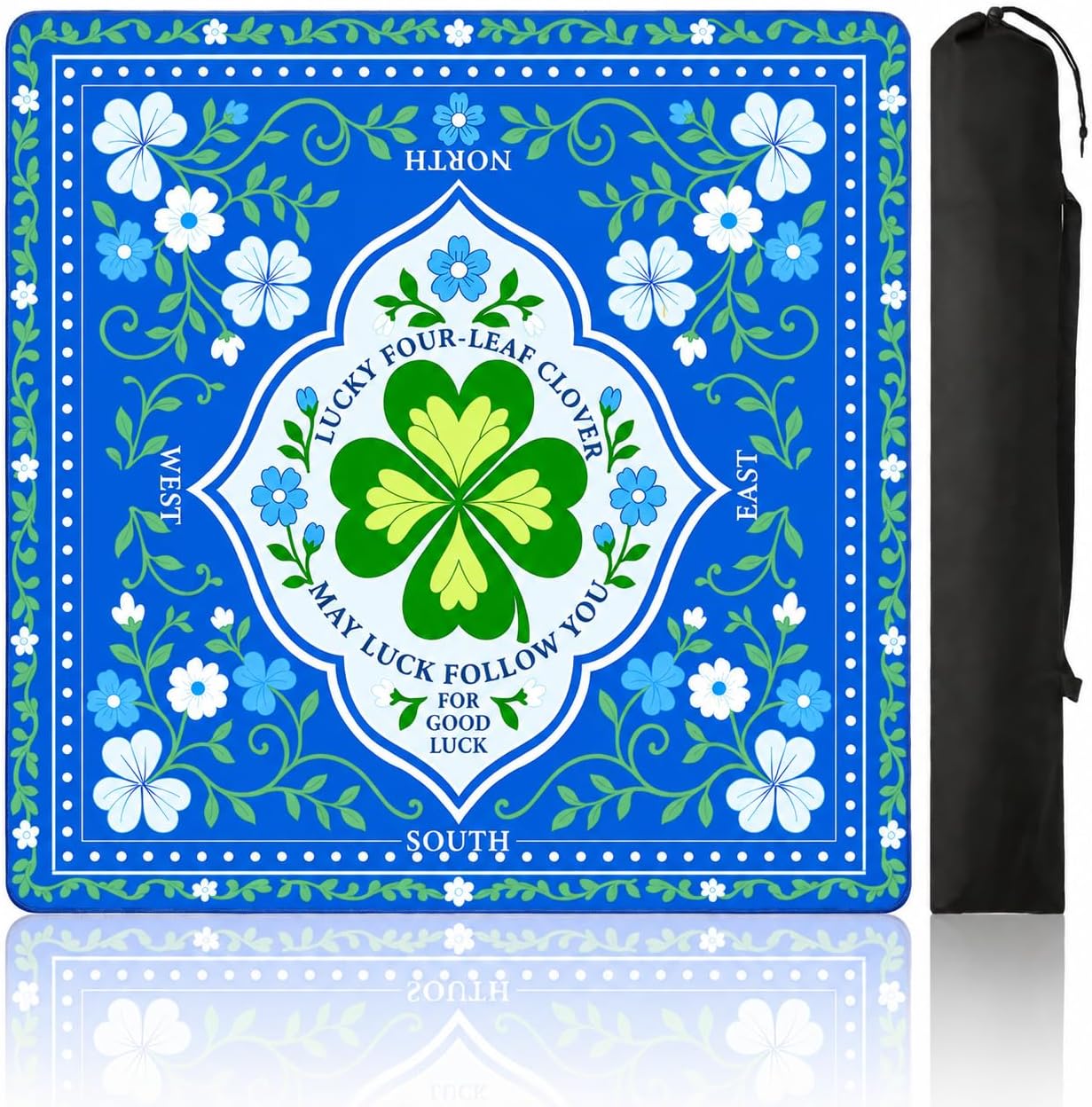 Mahjong Mat 33"x33" Noise Reduction Mah jongg Mat for American Mahjong | Anti-slip waterproof rubber features crease-free roll-up storage. Perfect for American Mahjong, poker and board games