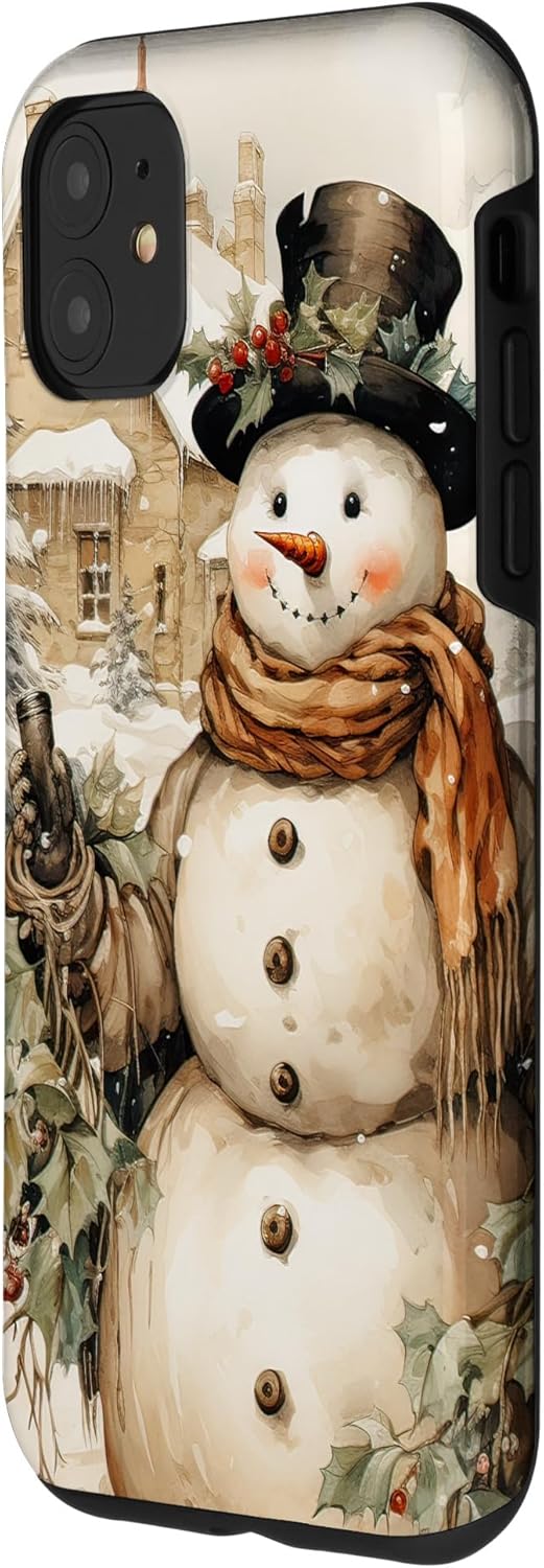 Vintage Snowman For Snow Lover Xmas Women And Christmas Case for iPhone 11