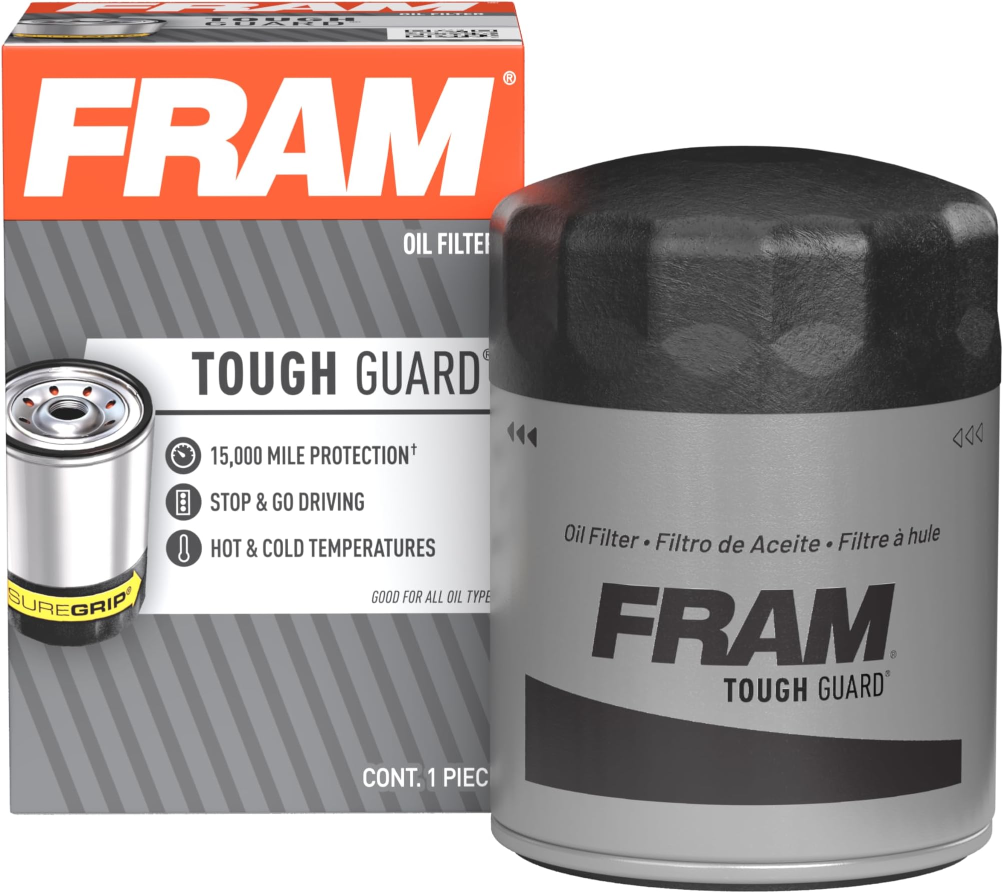 TG+ Replacement Oil Filter TG10246P, Designed for Interval Full-Flow Changes Lasting Up to 15K Miles for Select Vehicle Model Years
