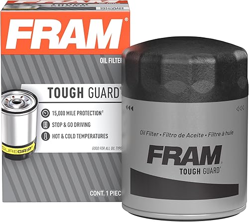 FRAM Tough Guard TG8A, filtro roscado de aceite con intervalo de cambio de 15,000 millas