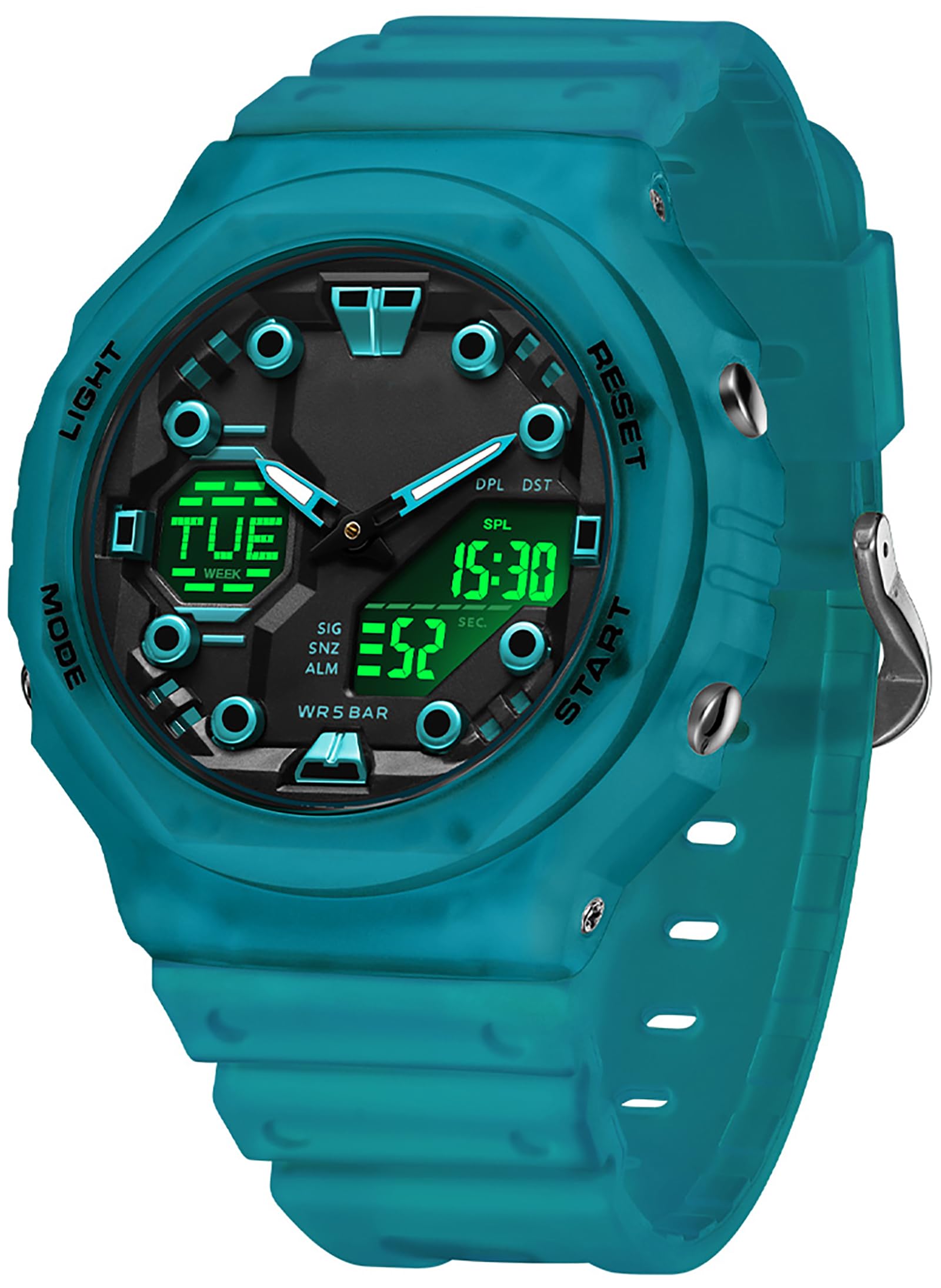 findtime Orologi per uomo e donna adolescente studente colorato sport analogico digitale orologio impermeabile con allarme mondiale conto alla rovescia, cronometro robusto per attività all'aperto