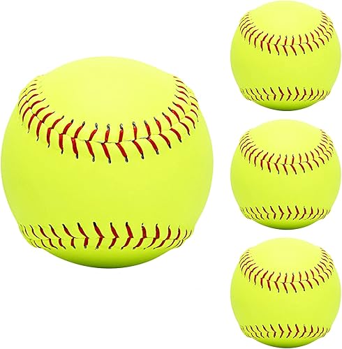 Baisidiwei Softballs de práctica - Pelotas de sóftbol de lanzamiento rápido de 12 pulgadas, tamaño y peso oficiales, lanzamiento suave, bateo,