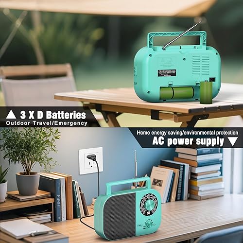 Miniatura 6 de Tendak Radio portátil AM FM SW, radio de onda corta con altavoz, antena de transistor, conector para auriculares y perilla de sintonización grande,