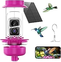 Vista 16 de Soliom Hummingbird Feeder with Camera, Smart Bird Feeder Camera with 2K Live View AI Identify Species, Leak Proof & Ant Moat & Bee Proof, Outdoor Red