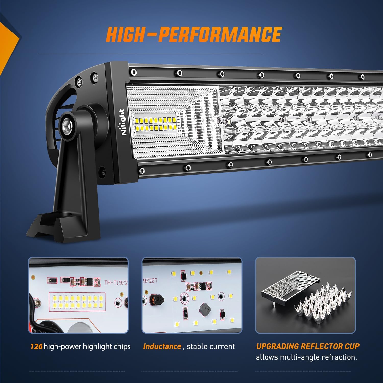 Nilight - 18017C-A LED Light Bar 32Inch 378W Triple Row 37800LM Flood Spot Combo LED Bar Driving Lights Super Bright LED Off Road Lights for Trucks Trucks Jeep UTV ATV Boat,2 Years Warranty