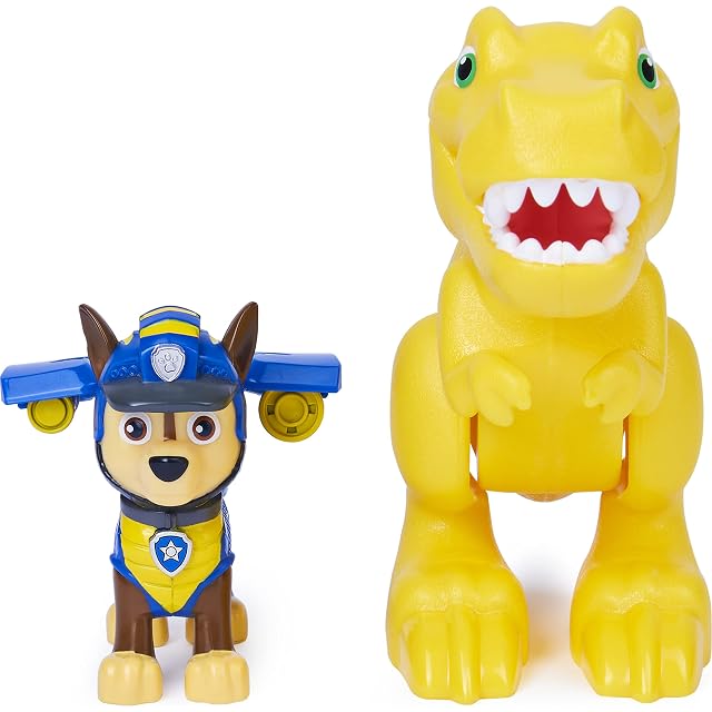 Foto 3 de 5 de Paw Patrol, Conjunto de Figuras de acción Dino Rescue de Chase y Dinosaurio