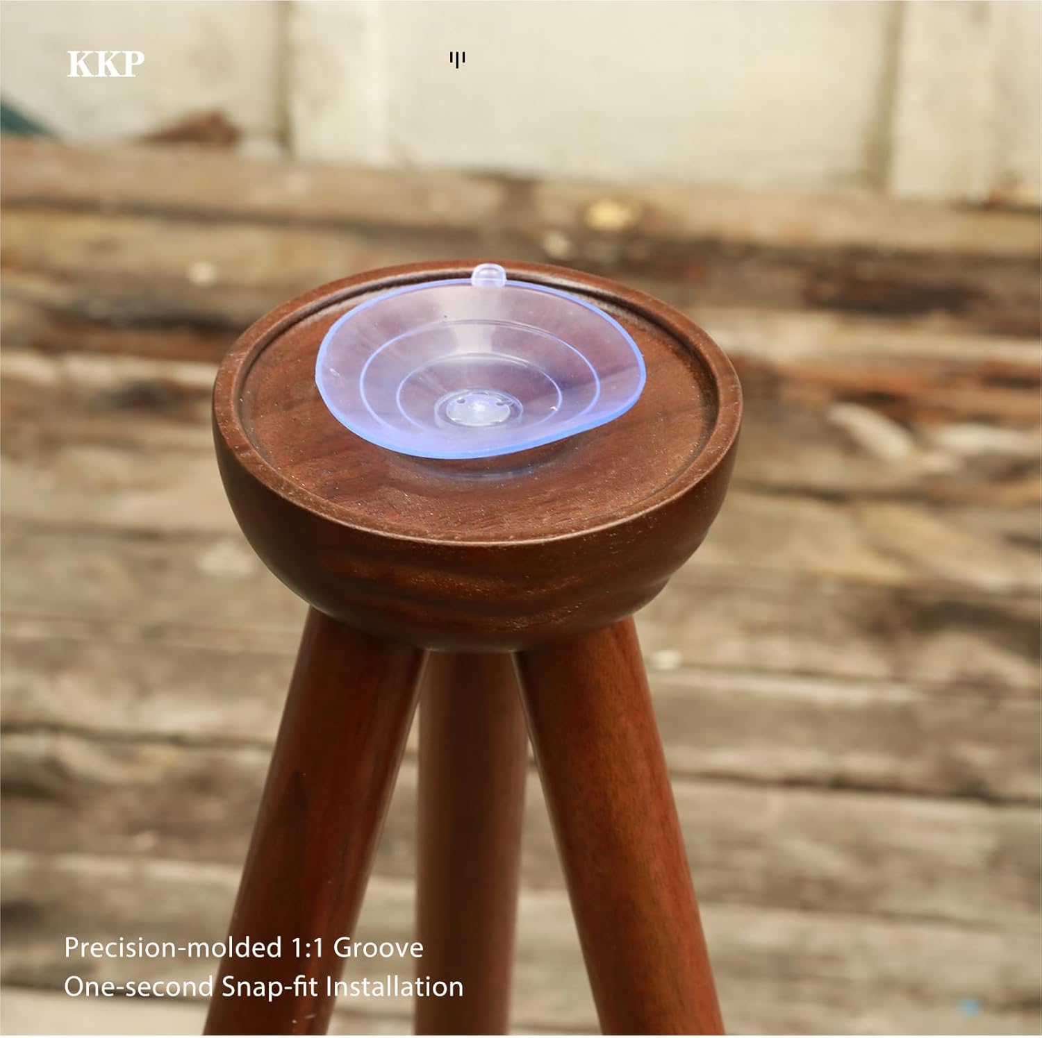 Wood Floor Stand for Apple HomePod 2nd Gen, Solid Walnut Speaker Tripod Base, Handmade Minimalist Holder for Smart Audio Device, Easy Assembly, No Tools Needed