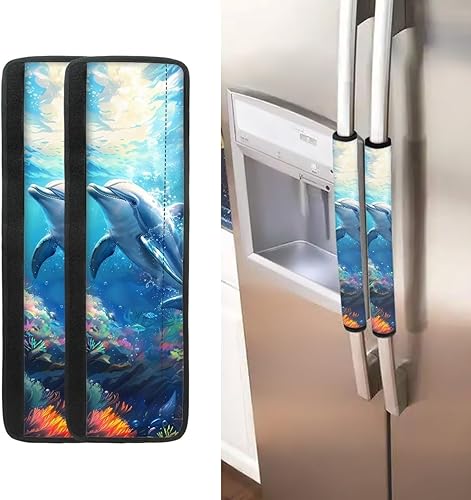 Miniatura 17 de Fundas para manija de refrigerador con bandera estadounidense de águila, 2 unidades, fundas ajustables para manijas de electrodomésticos, mantiene