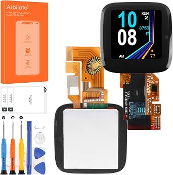 Screen for Fitbit Versa Lite Smart Watch Screen Replacement FB504 LCD Screen for Fitbit Versa Touch Display Digitizer Assembly FB505 Repair PartsBlack