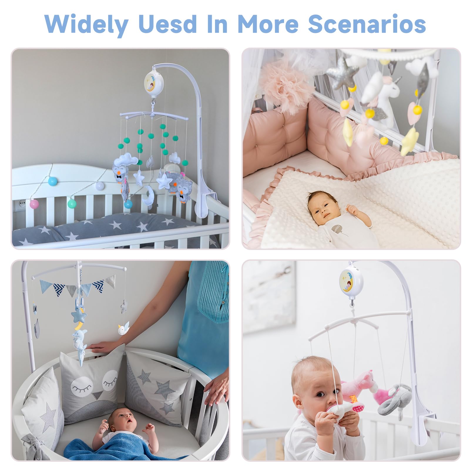 Baby Crib Mobile Arm,HBM Wooden Mobile Arm for Crib Mobile Hanger for Crib Baby Girl Nursery Decor (YYH)