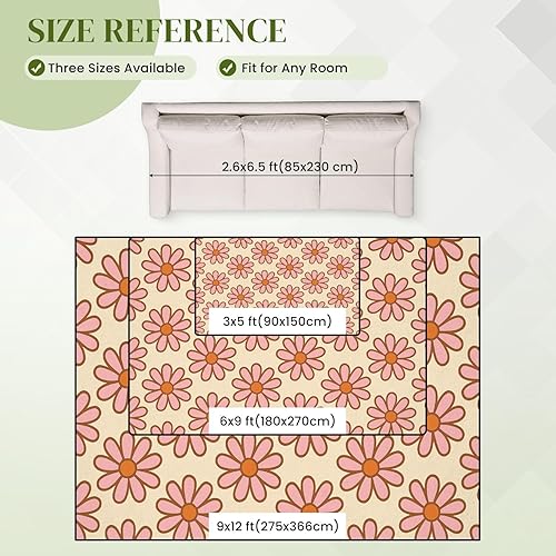 Miniatura 2 de 70 s Retro Seamless 60s 70s Aesthetic Style Area Rug Outdoor Patio Rug Play Mat Modern Floor Carpet Non-Slip Home Decor Living Room Kids Bedroom