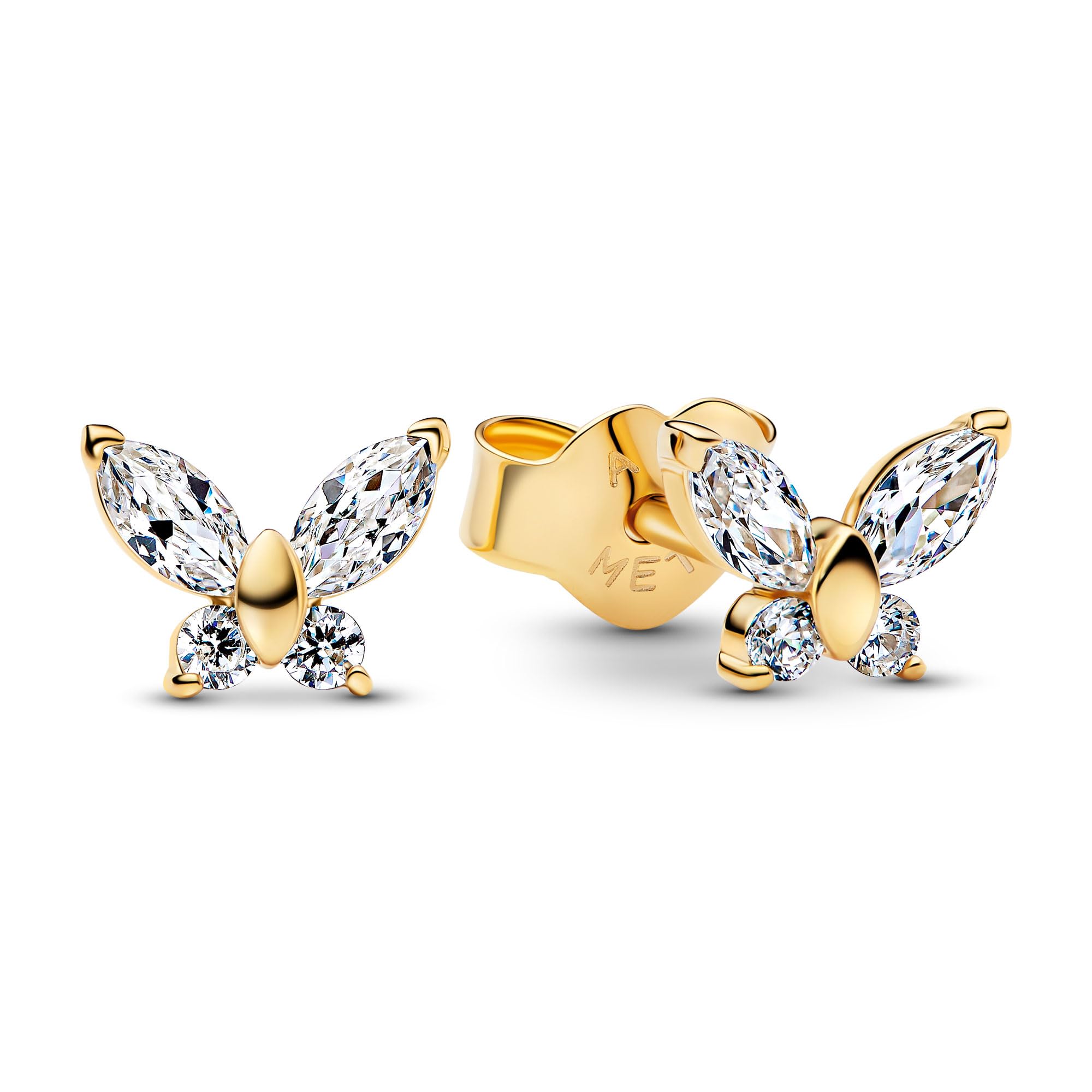 PANDORA Damen-Schmuckset Kette und Ohrringe Schmetterling Goldfarben 21128