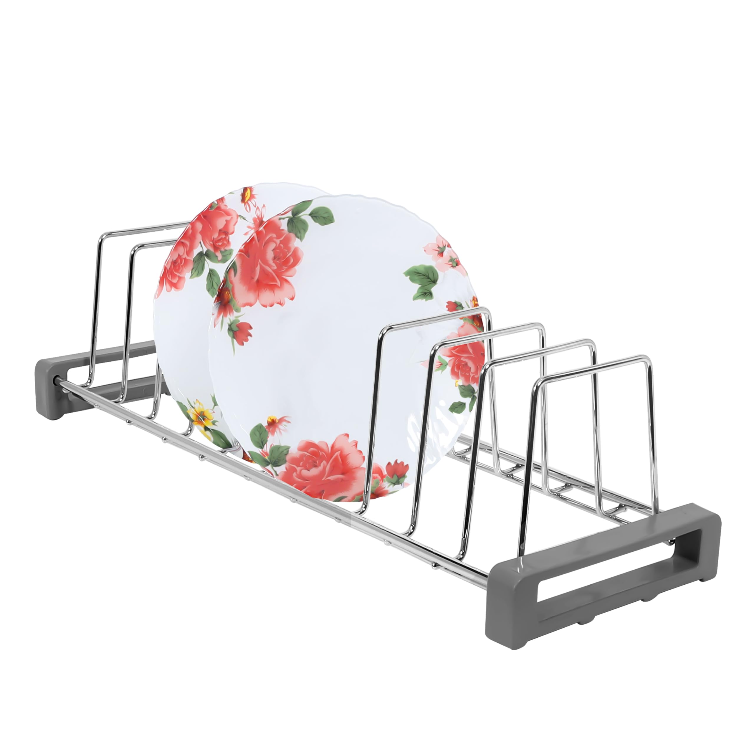 SLIMSHINE Fijador modular de acero inoxidable para platos de cesta de cocina, estante para platos en tándem, soporte para platos de cocina, escurridor de fregadero para cocina, almacenamiento que