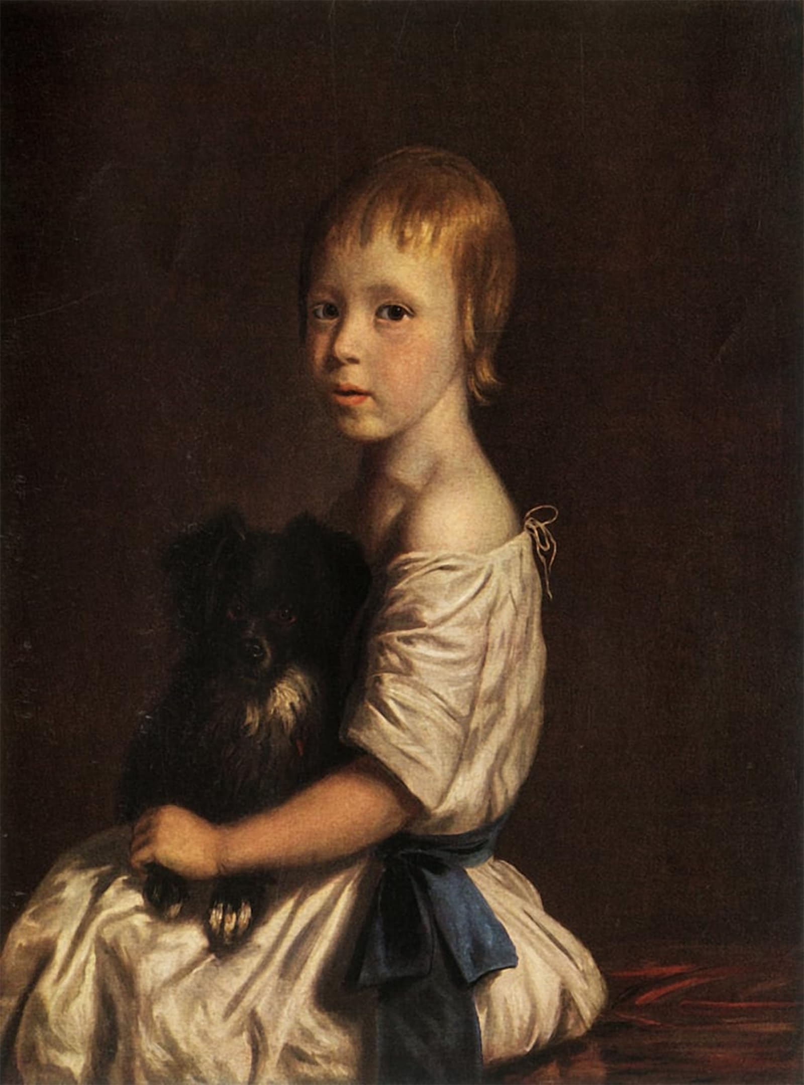 ARTXLXXBN Famous Prints Artwork Pictures Poster Painting Art the Reverend George Scobell D.d As a Child Holding His Dog Fop by John Opie Artwork Landscape Pictures for Home Decor 60x90cm