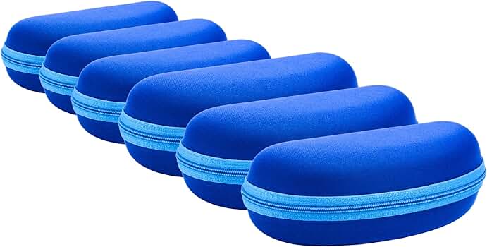 OPTI+ | Sunglass Case Pack x6 - Blue | Semi-Rigid Case with