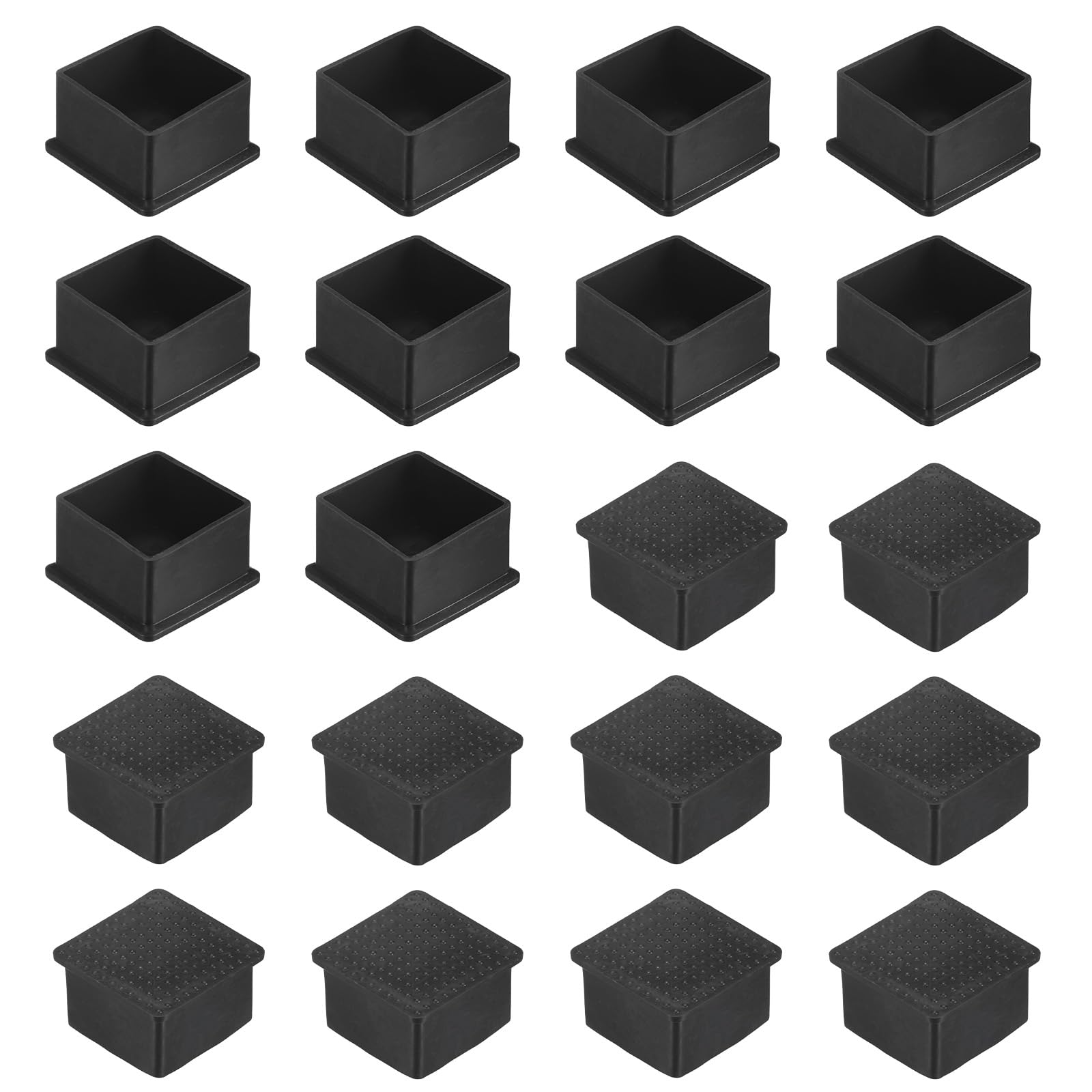 M METERXITY 20-Pack Square Chair Leg Caps, 1.77" (45mm) PVC Chair Leg Floor Protectors for Chairs/Table/Bed