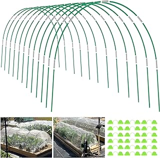 72pcs Garden Hoops for Raised Bed, 12 Sets of 8FT Long Greenhouse Hoops ...