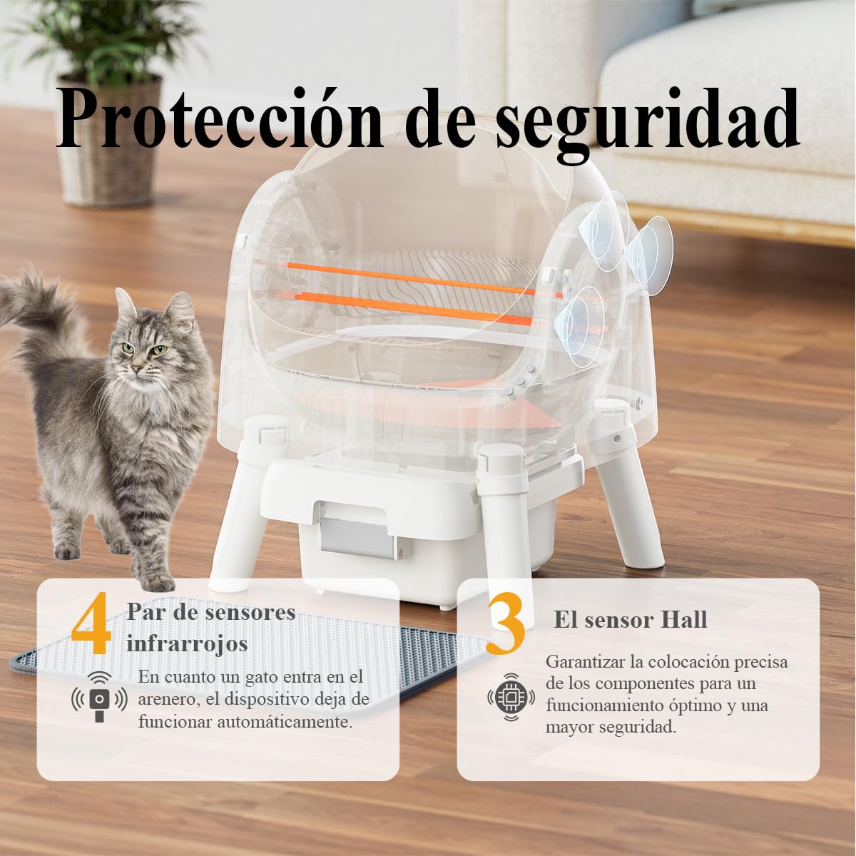 PetPivot Arenero Autolimpiable con Diseño Abierto y Gran Capacidad, Modos Automáticos y Manuales, Limpieza Rápida y Fácil de Palear, Ideal para Hogares con Varios Gatos