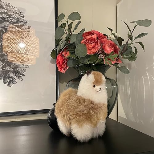 Miniatura 3 de Animal de peluche de llama - Juguete de alpaca súper suave y esponjoso (9 pulgadas, mezcla beige) - Animales de peluche y peluches hechos a mano -