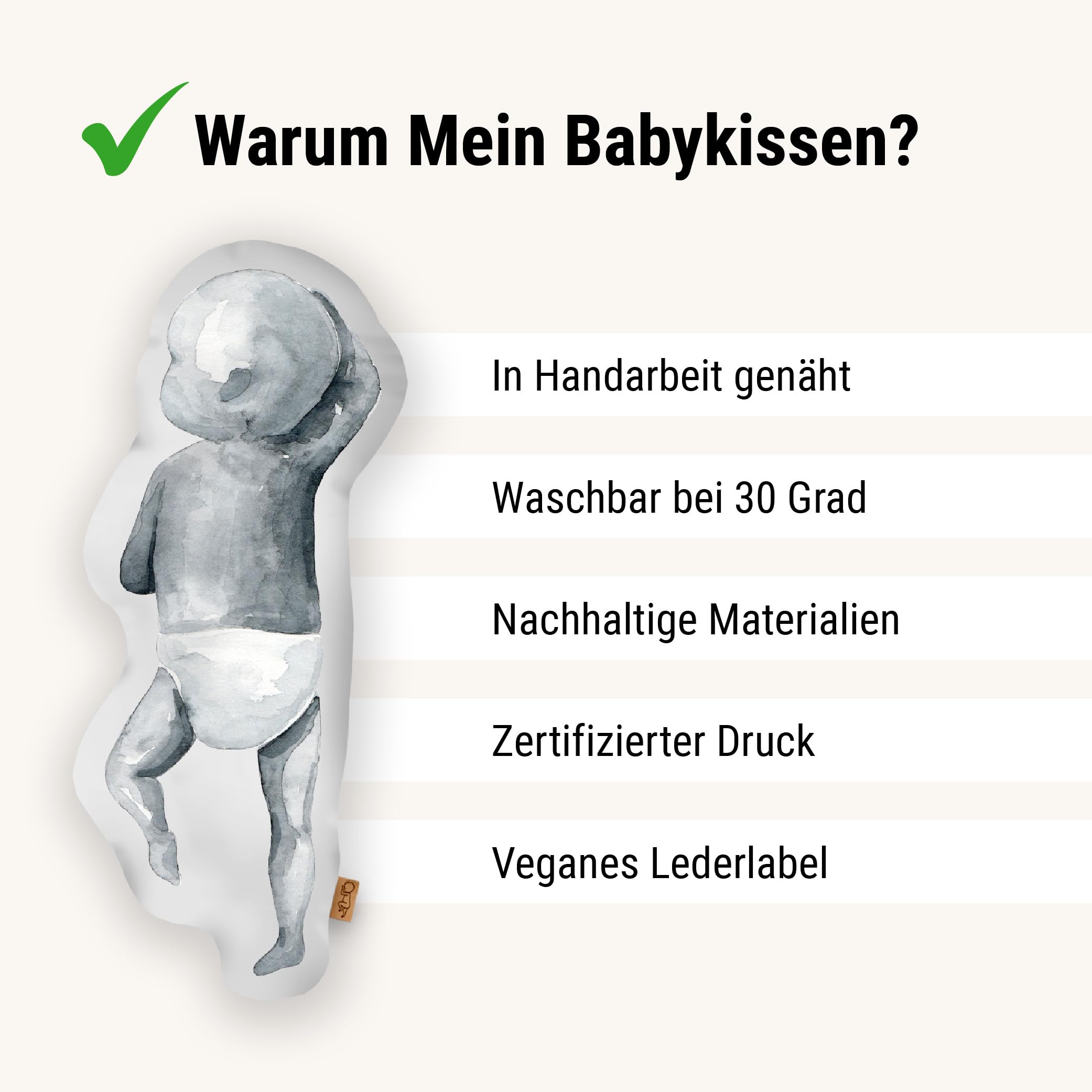 Personalisiertes Geburtskissen zur Geburt im 1:1 Maßstab | Mit Namen für Neugeborene | Erinnerungen in Originalgröße Jungen Mädchen (Moon Grey, 1:1 Maßstab mit Gewicht, Watercolor Two)