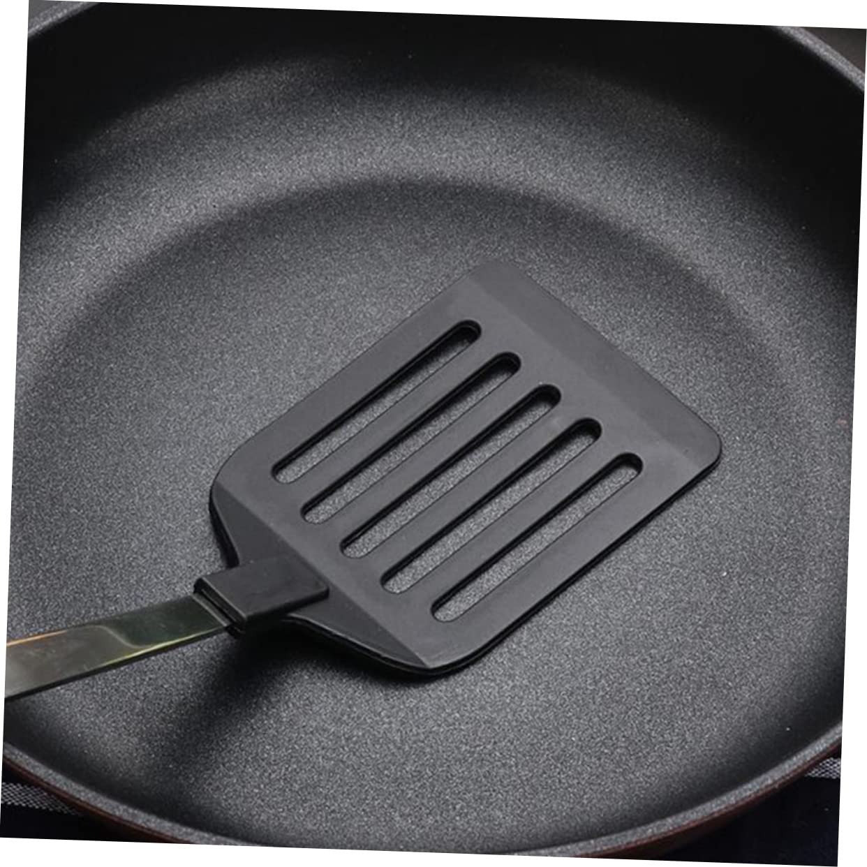 FUNOMOCYA 2 Pcs Home Spatula Nylon Black Steak Spatula Stainless Steel Cooking Spatula Pan Spatula Stainless Steel