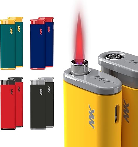 MK Jet-Hue Encendedores recargables y resistentes al viento de varios colores, 10 unidades, para acampar y velas
