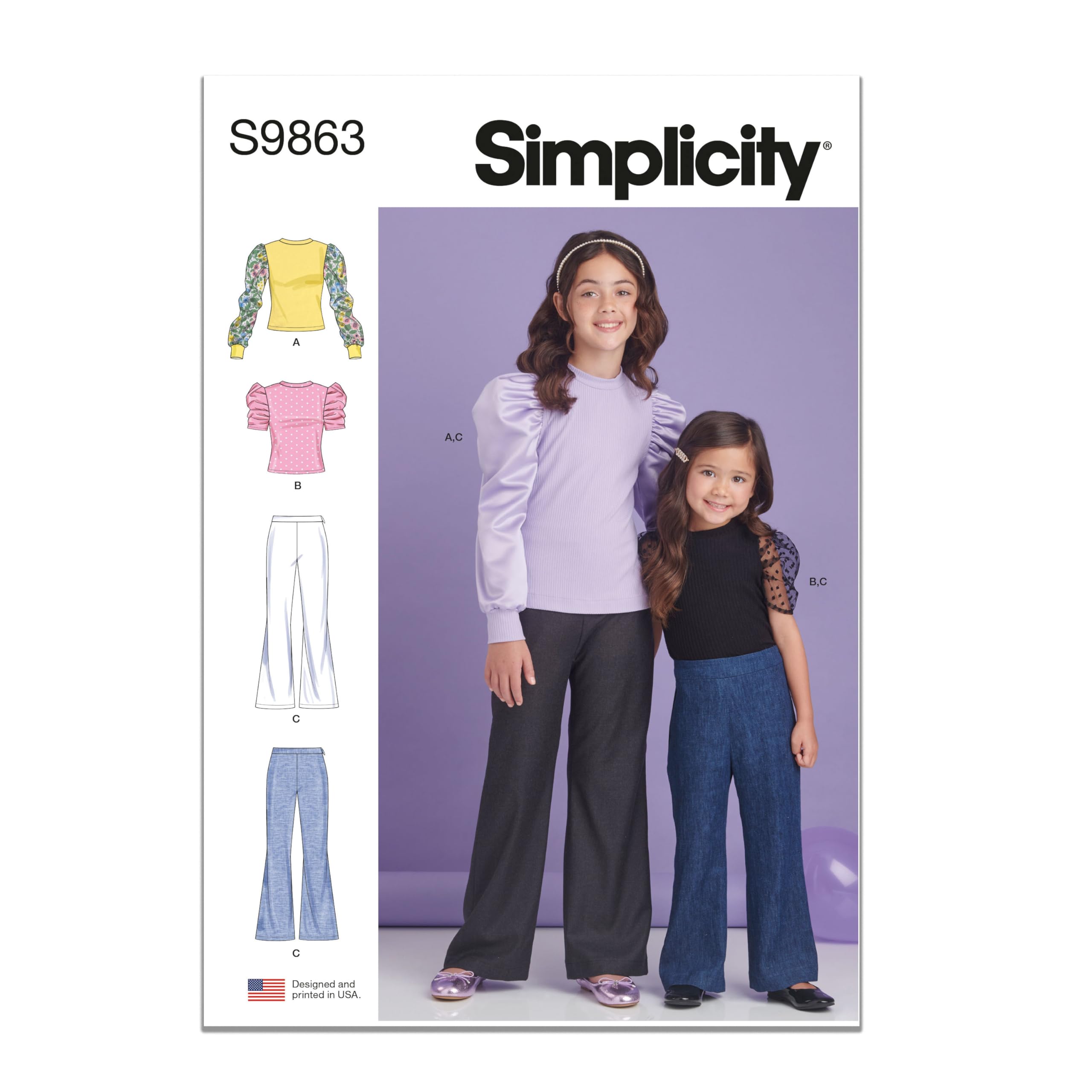 Ensemble SIMPLICITY SS9863HH Haut et pantalon pour fille fini les vêtements mal ajustés