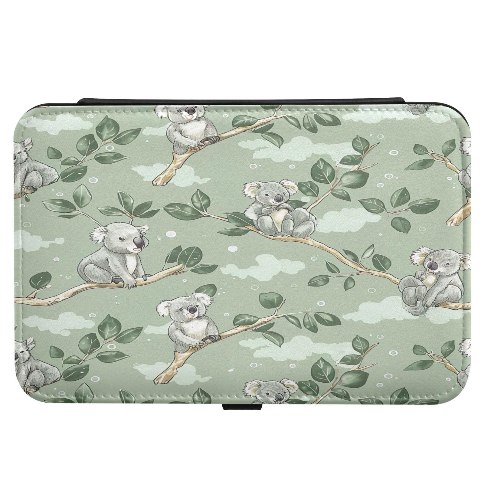 Haskirky Koala Leaf Jewelry Box Portable PU Leather Travel Jewelry Organize for Women Jewelry Storage Display Holder for Ring, Necklace, Earring