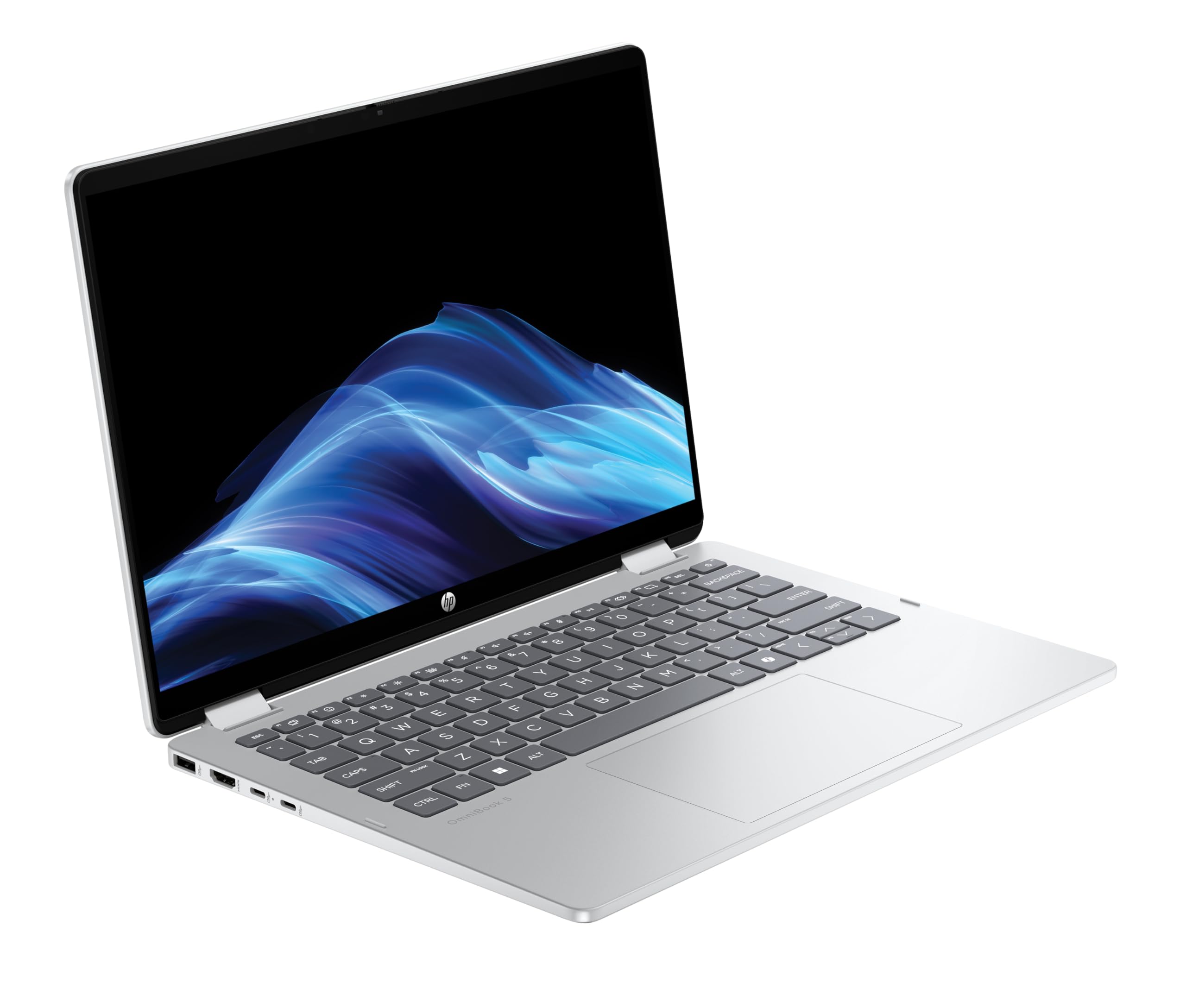 HP Omnibook 5 Flip 14-fp0000sf Ordinateur Portable Convertible 14" WUXGA IPS Tactile, PC Portable (Intel Core i7-1355U, RAM 16 Go, SSD 512 Go, Intel Iris XE, Windows 11), Laptop Argent, AZERTY