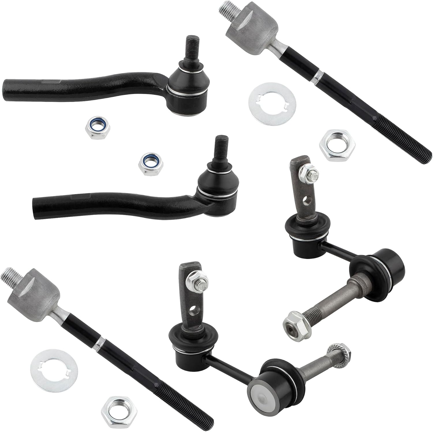 6pcs Front Inner & Outer Tie Rod Ends + Sway Bars Links Kit for Lexus SC430 2002 2003 2004 2005 2006 2007 2008 2009 2010 K90675 K90679 ES80584 ES80585 EV800543