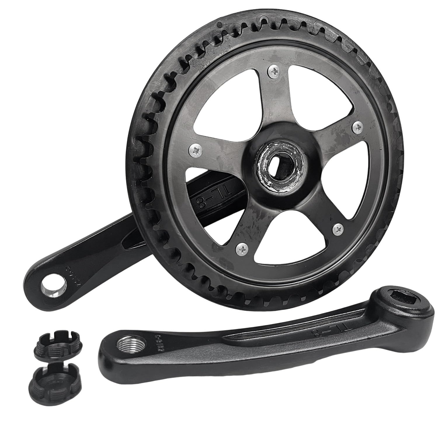 Juego de Bielas Bicicleta Foling 42T 152mm Carretera Piñón Placa Dientes Huecos