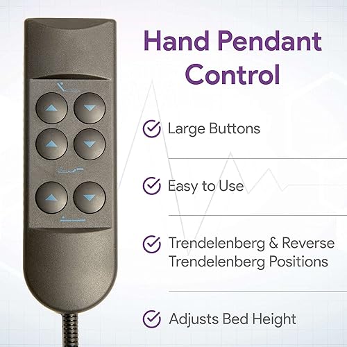 Miniatura 5 de Cama de hospital eléctrica completa para uso doméstico con medios rieles, cama médica para atención a largo plazo e instalaciones médicas, 36 x 80