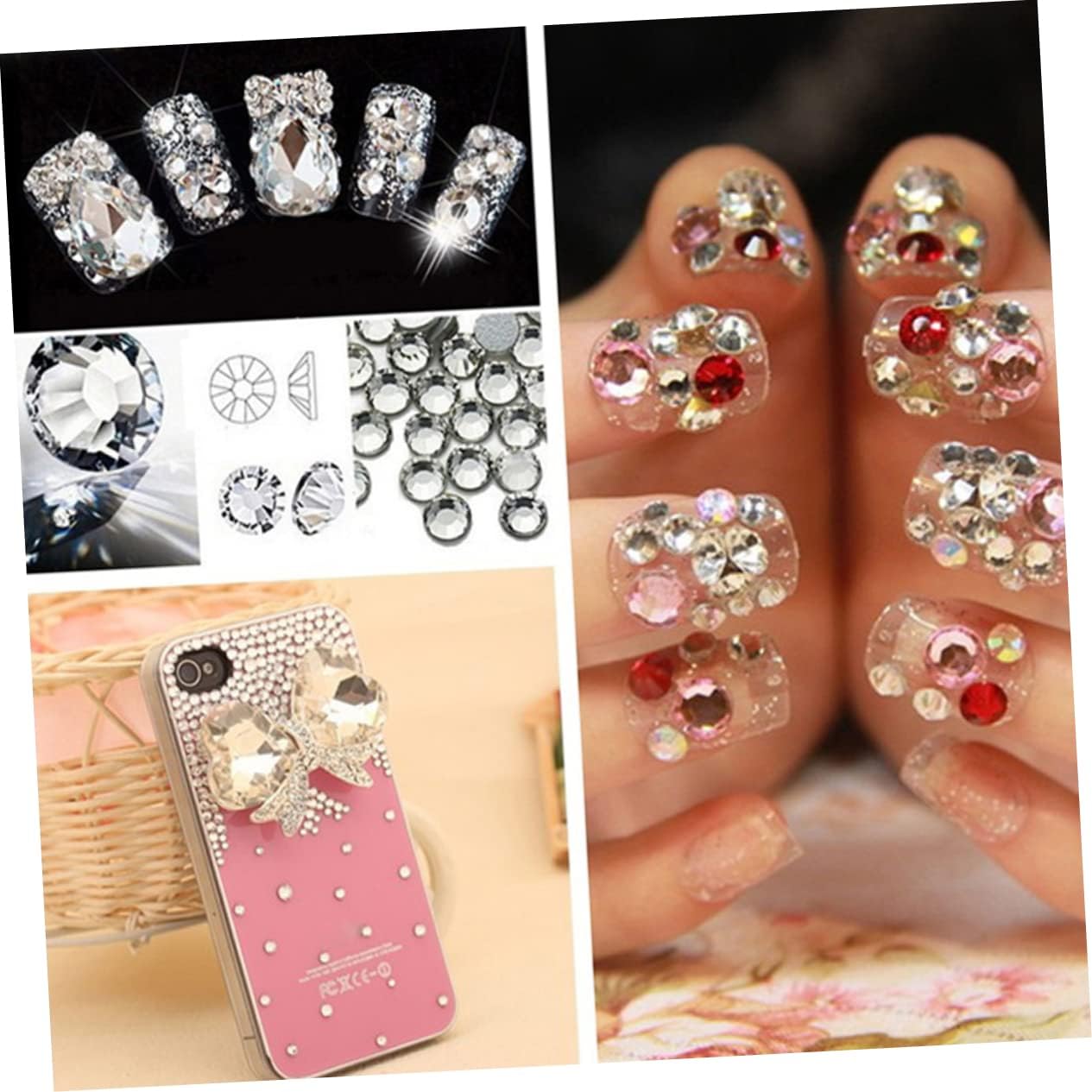 4320pcs Crystal Glass Flat Bottom Water Drill Ab Drill Fittings for Rhinestone Applicator Craft DIY Nail Art Accessories