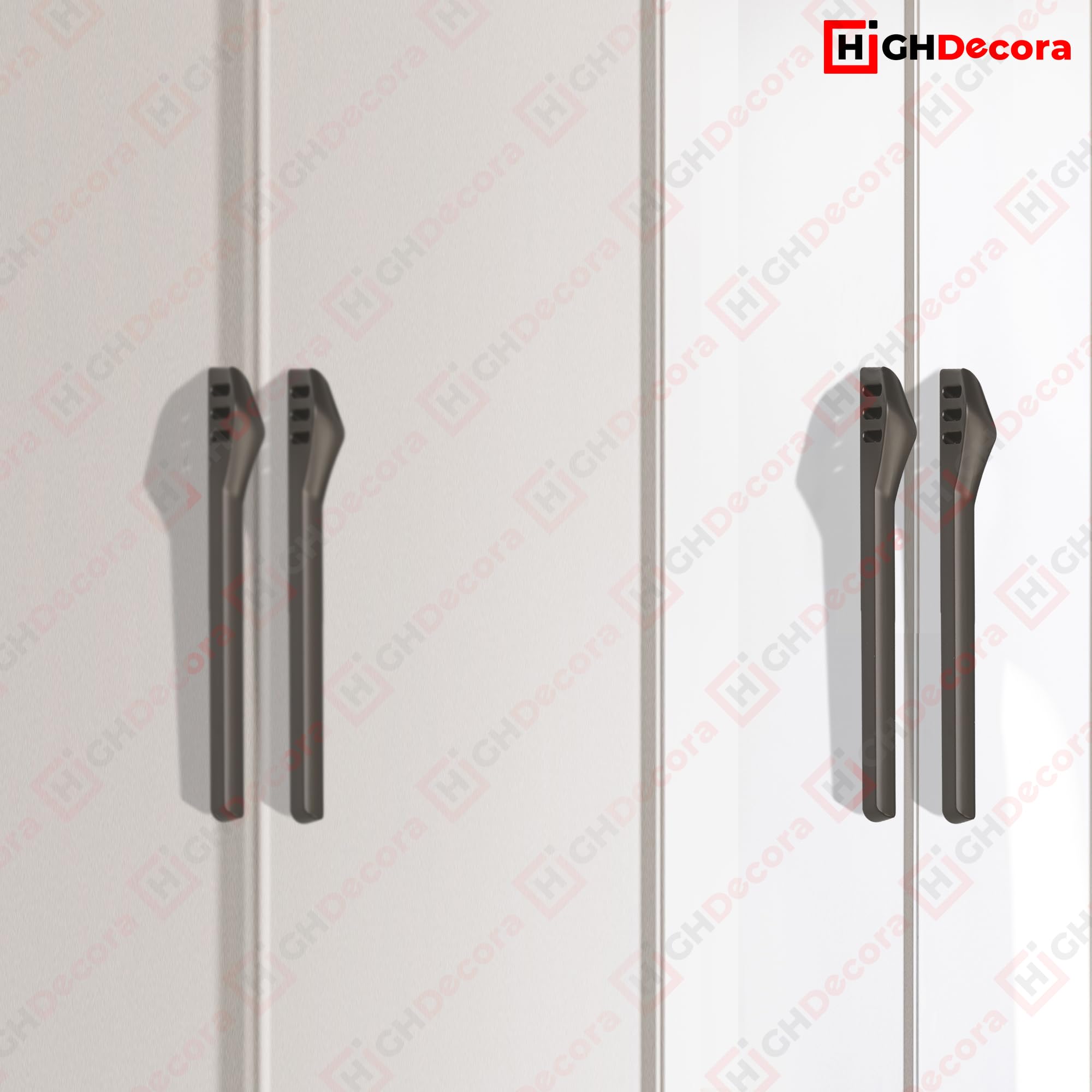 Highdecora Door Handles, Cupboard Drawer Pulls, Wardrobe, Kitchen, 6 Pack (Titanium-208mm), Silver - Image 3