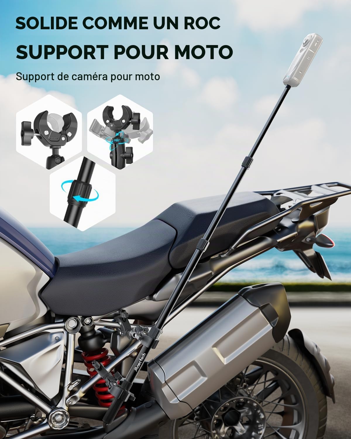 Support Caméra Moto Accessoire pour Insta360 X5/X4 pour GoPro