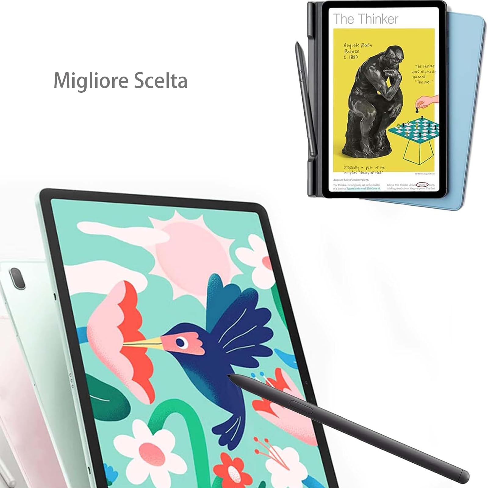2 Pcs Galaxy Tab S6 Lite Penna Stylus di Ricambio per Samsung Galaxy Tab S6 Lite (EJ-PP610) Penna Touch S Pen senza Bluetooth (Nero)