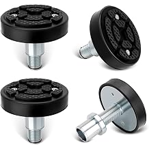 4 Pack 2 Post 35mm Shaft Car Lift Pads, Screw Up Lift Feet Pad Adapter | Round Tray Rubber Lift Pads, 4-9cm Adjustable Height Extension Pads for Car Lift & Bridge Jack, Heavy Duty Stable Support