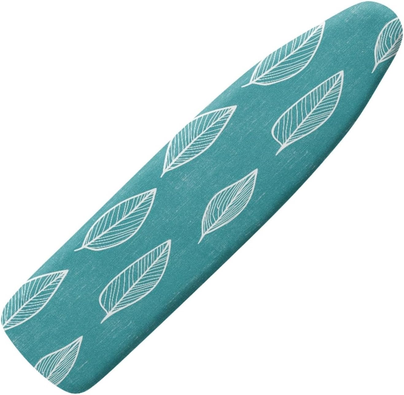 Iron Board Cover with Padding Standard Size Teal Outline Leaf Padded Ironing Board Covers 15x54 Heat Reflective Extra Thick Wide Non Stick Scorch and Stain Resistant Heatproof