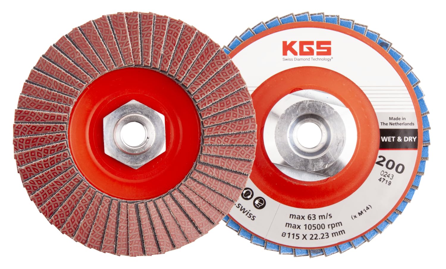 KGS HYBRID T - Discos de láminas ø115 - M14 - grano 60 verde