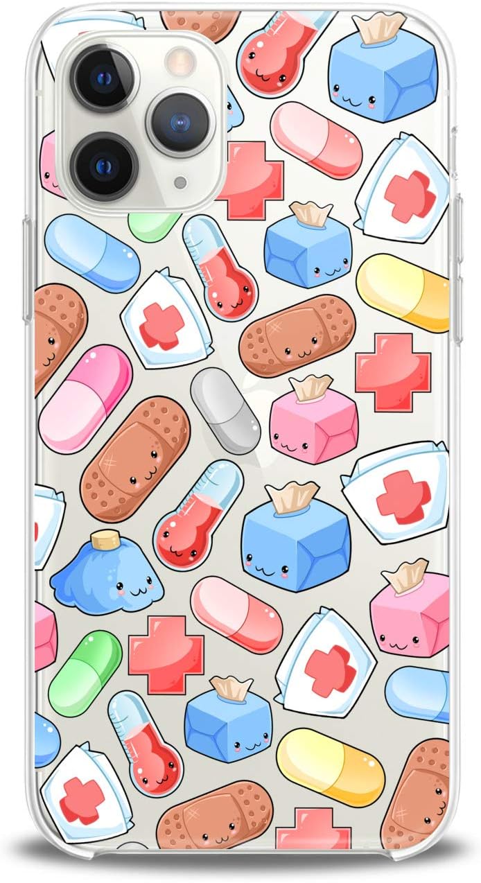 LEX ALTERN Case Compatible with iPhone 14 13 Pro Max 12 Mini 11 Xs Xr 8 X 7+ 6 SE 5 Lightweight Boy Smooth Design Doctor Girls Clear Teens Art Pill Funny Cover Colorful Slim fit Print Soft Medical