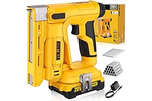 3/8''Crown Stapler, 2 in 1 Cordless Brad Nailer/Electric Stapler with Staples and...