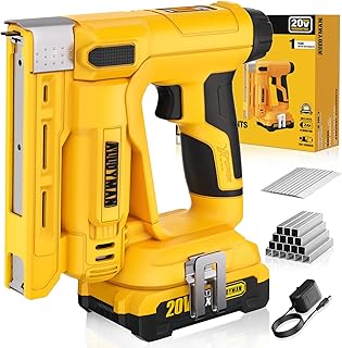 Alloyman 3/8''Crown Stapler, 18 Gauge 2 in 1 Cordless Brad Nailer/Electric Stapler with 2.0AH Battery & Charger, Nail Gun ...