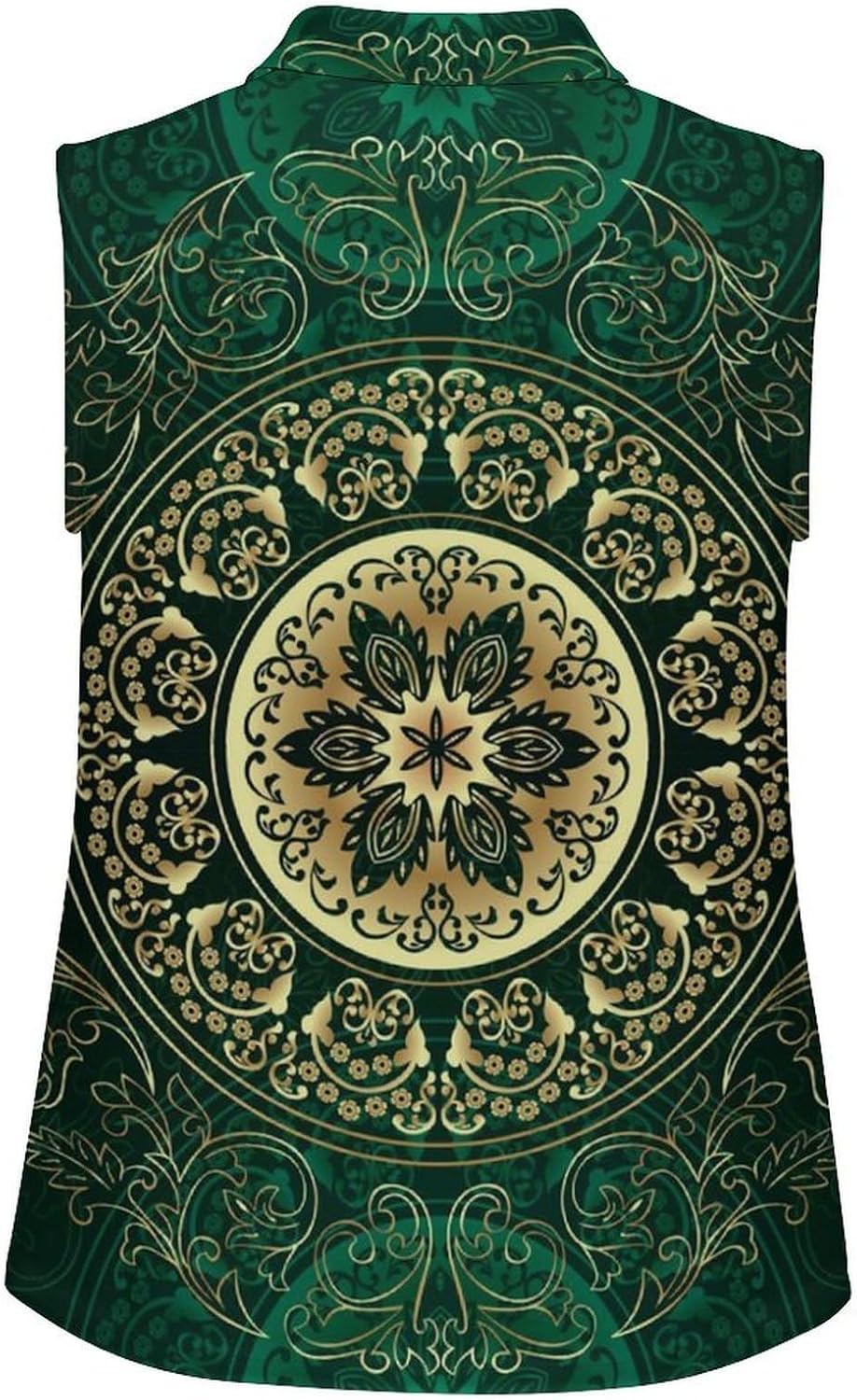 Vintage Mandala Floral Circle Culture Swirls Women's Golf Shirt Sleeveless Polo Shirts Tank Tops