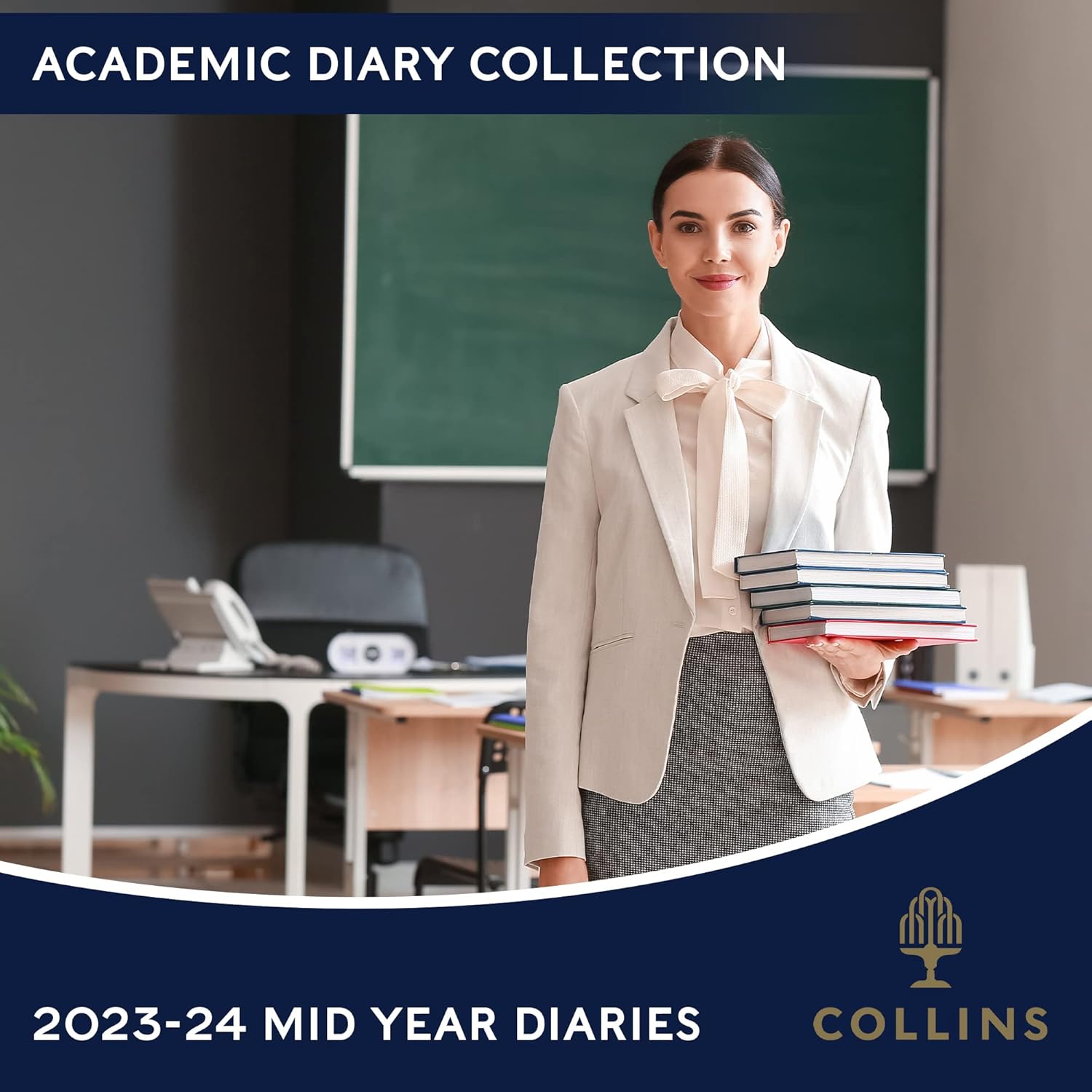 Collins Elite Academic 2023-24 Pocket Week to View Mid Year Diary Planner School, College or University Term Journal - July 2023 to July 2024 - Black - 1165VM.99-2324