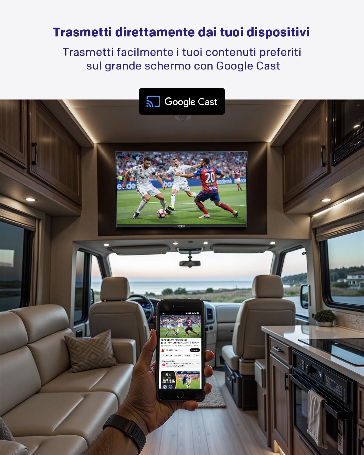SRT32HG4723C 32'' HD TV per Caravan, Kitchen, Camera da Letto e Barca con HDMI ARC e USB - Dettaglio