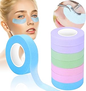 8 Rolls Eyelash Tape, Lash Extension Under Eye Tape Lash Micropore Tape Adhesive Breathable Micropore Fabric Tape for Eyelashes Extension Supply Eye Lashes Tools 9m/10 yard Each Roll (Multicolor)