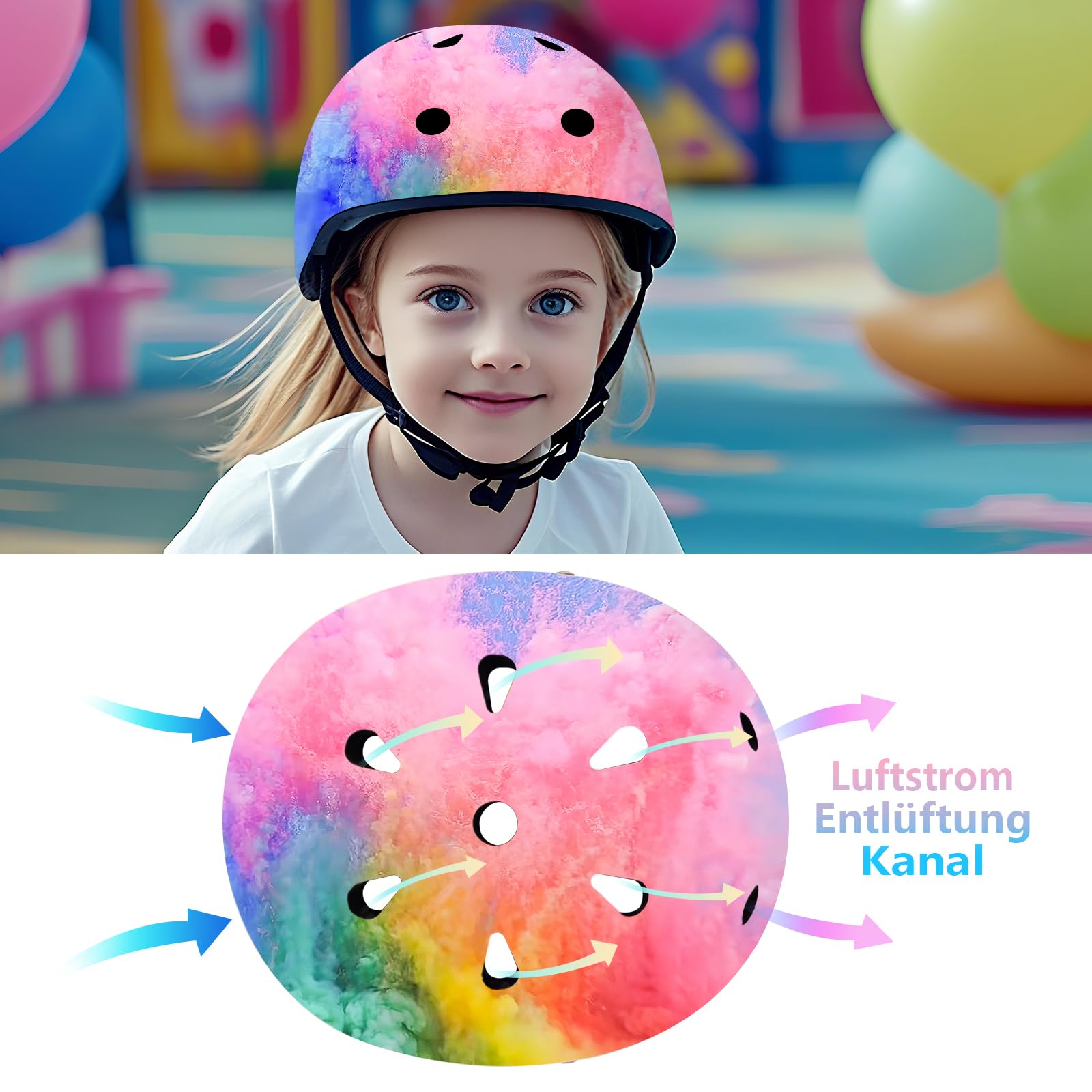 Casco de bicicleta ajustable para niños con rodilleras, almohadillas para codos, protección de muñeca, casco para niños de 3 a 5 a 8 a 14 años, ideal para patinaje, ciclismo, ciclismo, patinaje, para