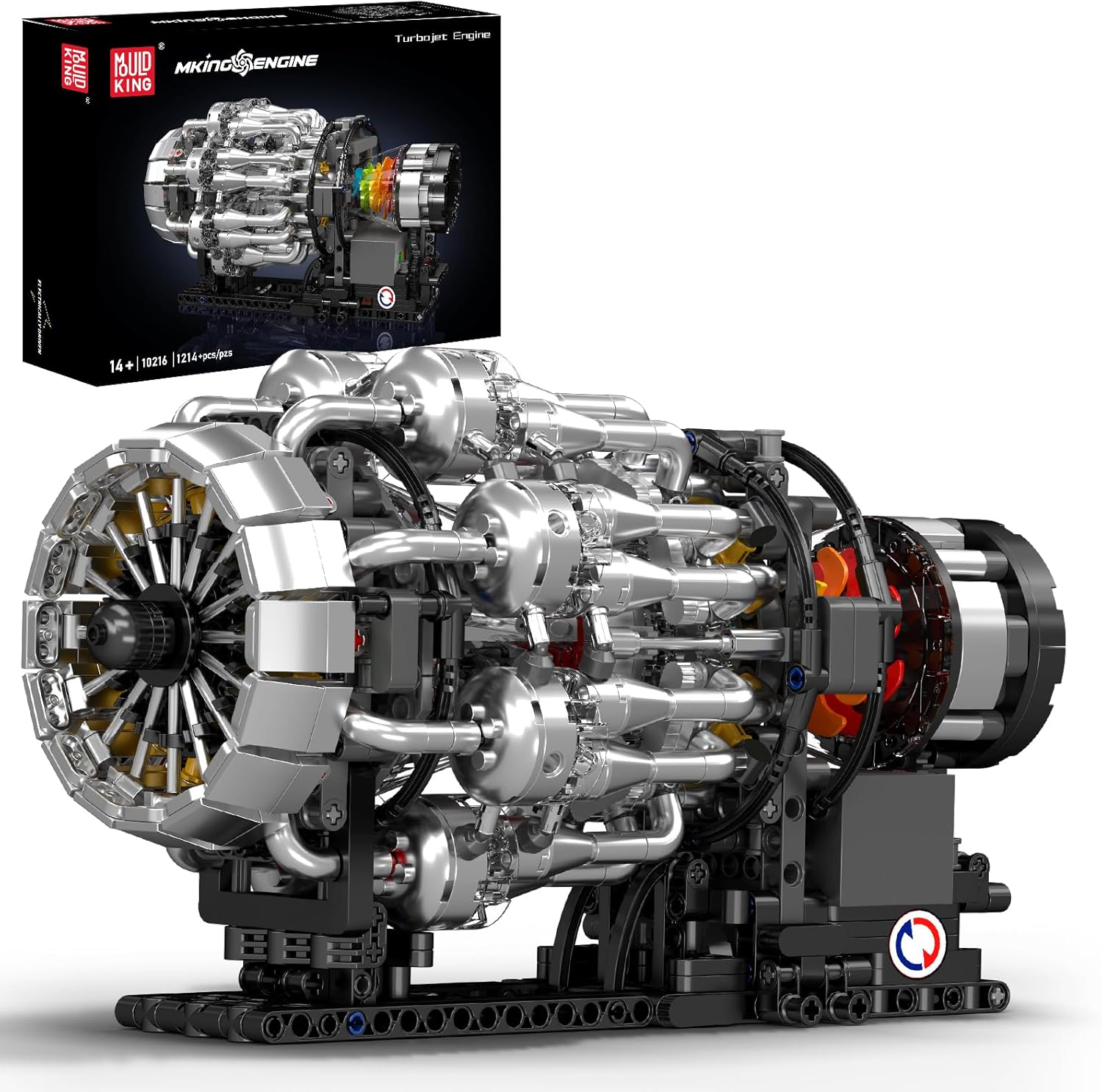 Mould King City Aircraft Engine Building Kit, Turbojet Engine Model That Runs with Motor, Mechanical Science Education STEM Toy for Adults (1214 PCS)