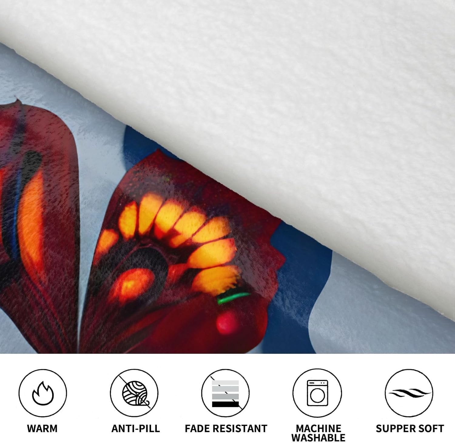 Beautiful Butterflies Print Oversized Blanket Hoodie, Wearable Blanket Hooded,Hooded Pullover With Pocket